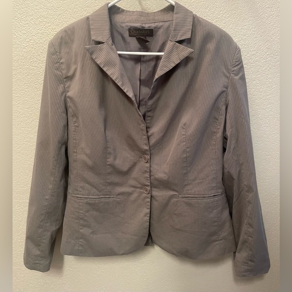 Chadwick’s Collection Women’s Green Pin Stripped Blazer - Picture 1 of 8
